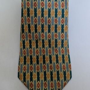 Burberry London Yellow and Blue Geometric Silk Tie